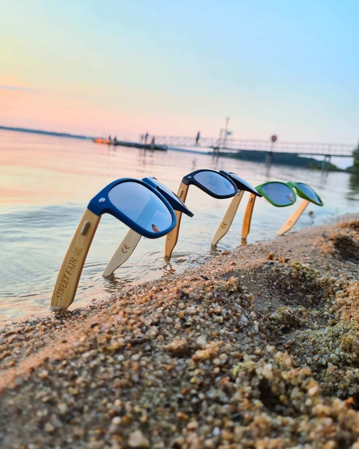 Eko sluneční brýle bambusové stranice / slaměný kompozitní rám